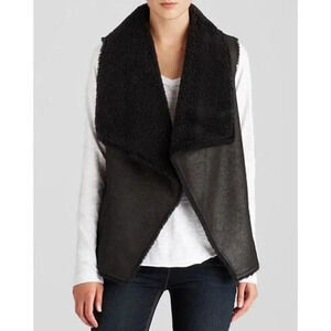 VELVET BY GRAHAM AND SPENCER | FAUX FUR  BLACK REVERSIBLE VEST